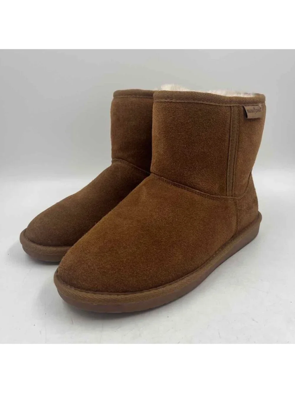 Minnetonka Suede Winter Women's Shoe Size 8 Caramel Solid Boots